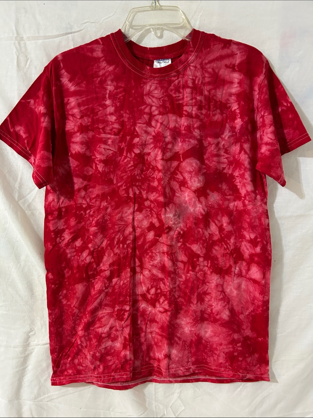 Natural Tie-Dye Short Sleeve Tee Red Sz M